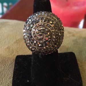 Large Silver Marcasite Ring